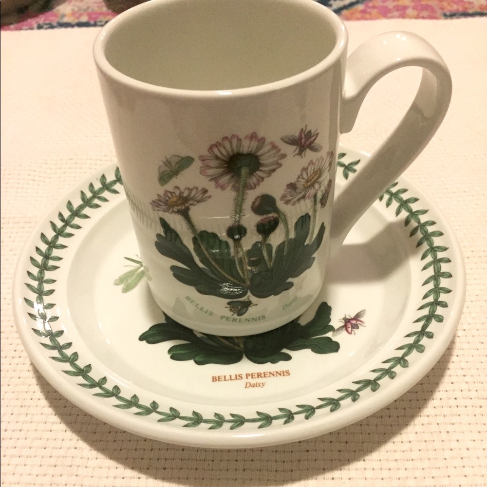 Portmeirion Daisy Salad Plate and Mug Set